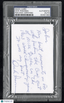 Dick Pesonen Hand Signed Index Card Beating Mike Ditka Inscription PSA DNAGraded Sports Cards