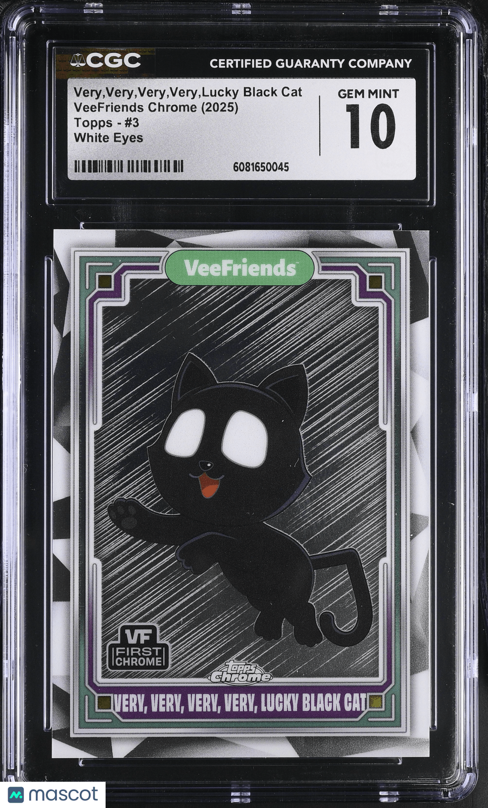 2025 Topps Veefriends Chrome VVVV Lucky Black Cat White Eyes #3