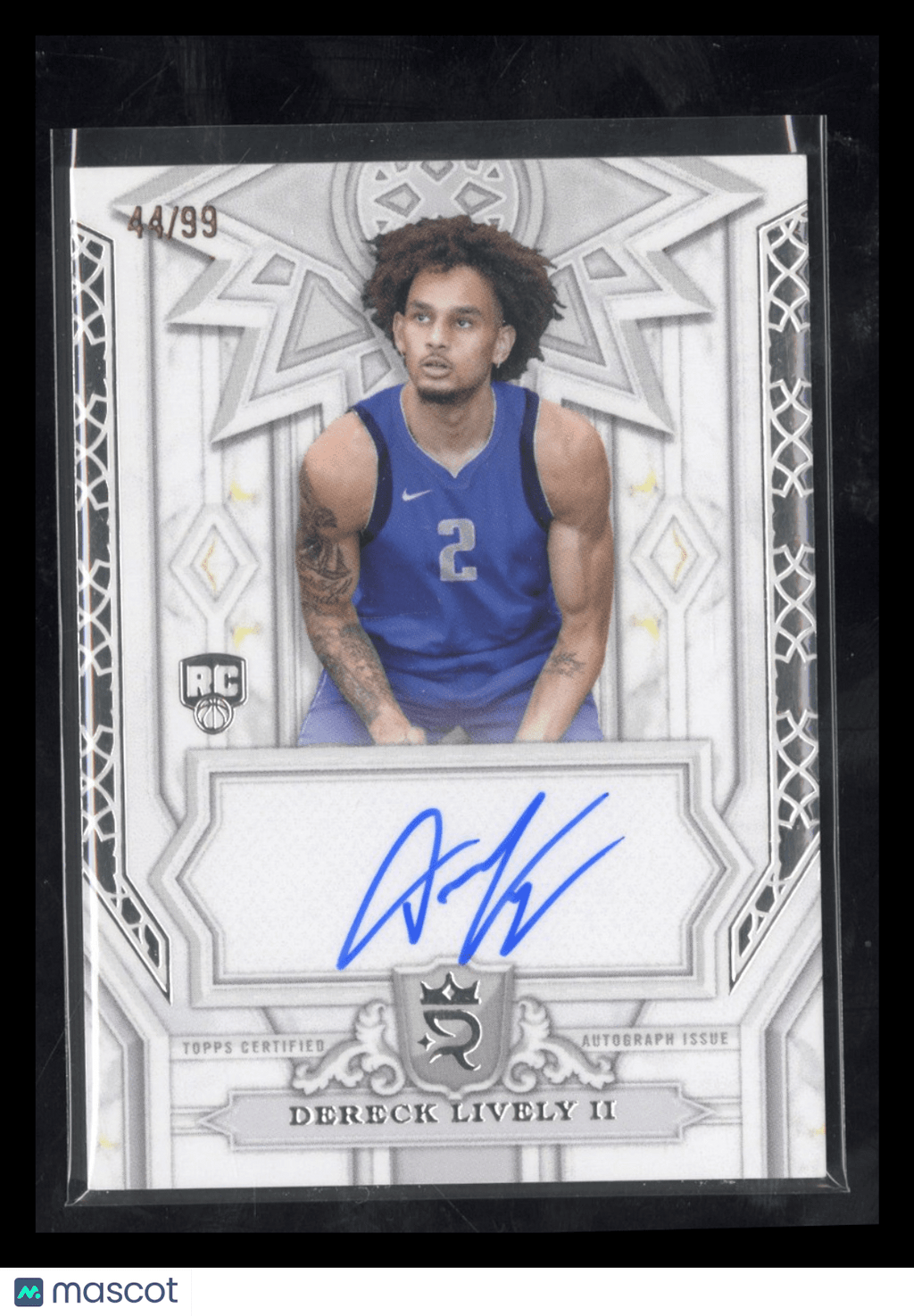 2023 - 24 Topps Royalty Collection Dereck Lively II POG - DL RC Rookie Auto 44/99Sports Cards