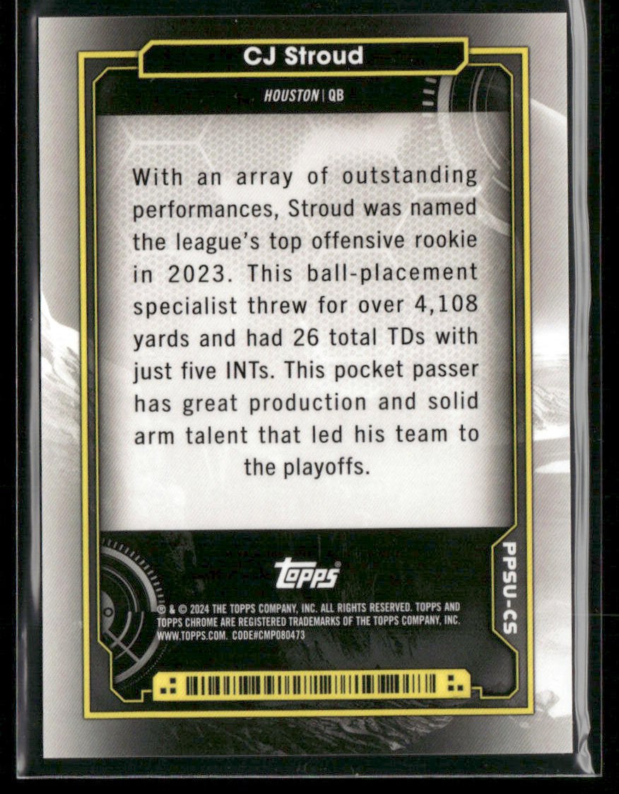 2024 Topps Cosmic Chrome CJ Stroud PPSU - CS Planetary Pursuit The Sun SSPSports Cards