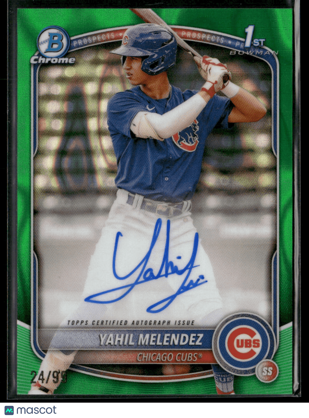 2025 Bowman Chrome Yahil Melendez CPA - YM Green Lava 24/99 1st Bowman Auto (BT)Sports Cards