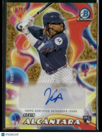 2025 Bowman Chrome Kevin Alcántara Gold Mini /50 RC Rookie Melt Mashers Auto (BTSports Cards