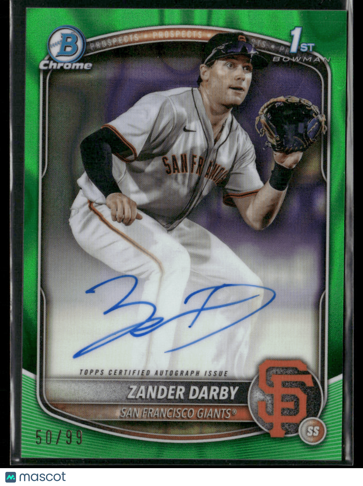 2025 Bowman Chrome Zander Darby CPA - ZD Green Lava 1st Bowman Auto 50/99 (BT)Sports Cards Main image