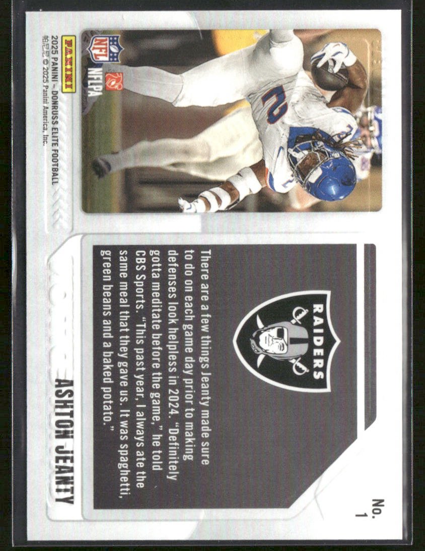 2025 Panini Donruss Elite Ashton Jeanty 1 Extra Edition Insert 199/799Sports Cards