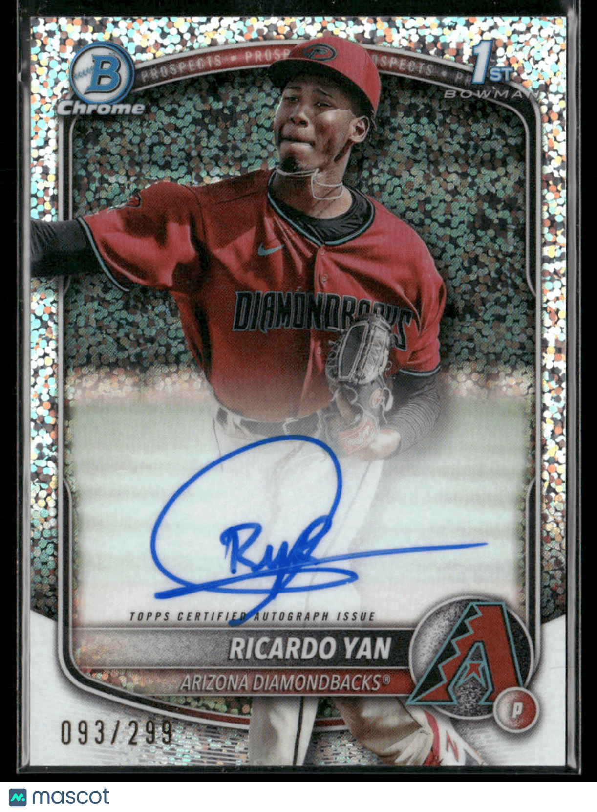 2025 Bowman Ricardo Yan CPA - RY Speckle Refractor 1st Bowman Chrome Auto 093/299Sports Cards Main image