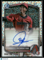 2025 Bowman Ricardo Yan CPA - RY Mini Diamond 1st Bowman Auto Chrome 060/100Sports Cards