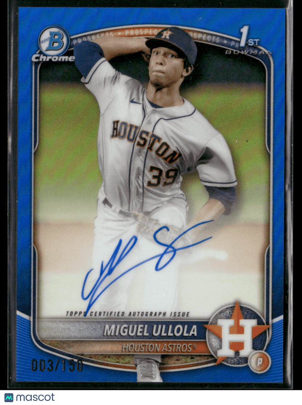 2025 Bowman Chrome Miguel Ullola CPA - MU Blue Refractor 1st Bowman Auto 003/150Sports Cards