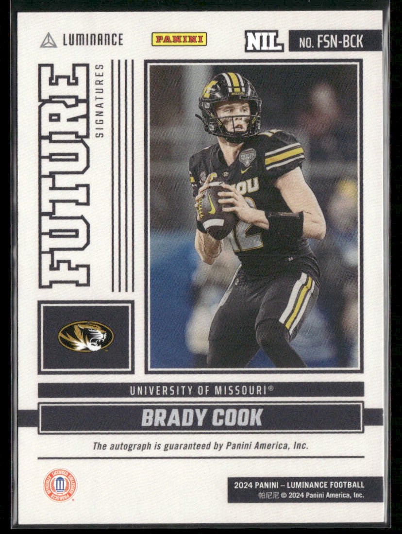 2024 Panini Luminance Brady Cook #FSN-BCK NIL Future Signatures Auto Secondary image