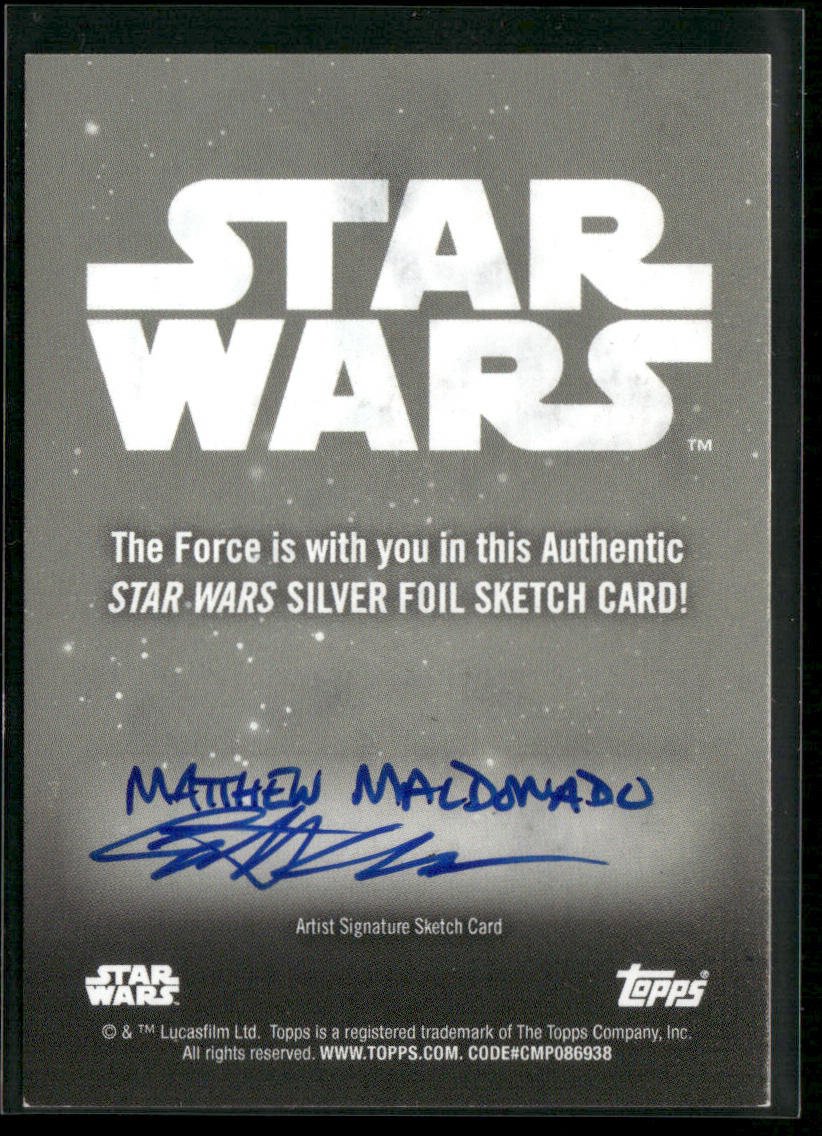2024 Topps Star Wars Galaxy Matthew Maldonado Sketch Card Silver Foil Secondary image