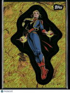 2025 Topps Marvel Comic Book Heroes 1975 Captain Marvel Gold Flake Shimmer /24Non - Sports Cards