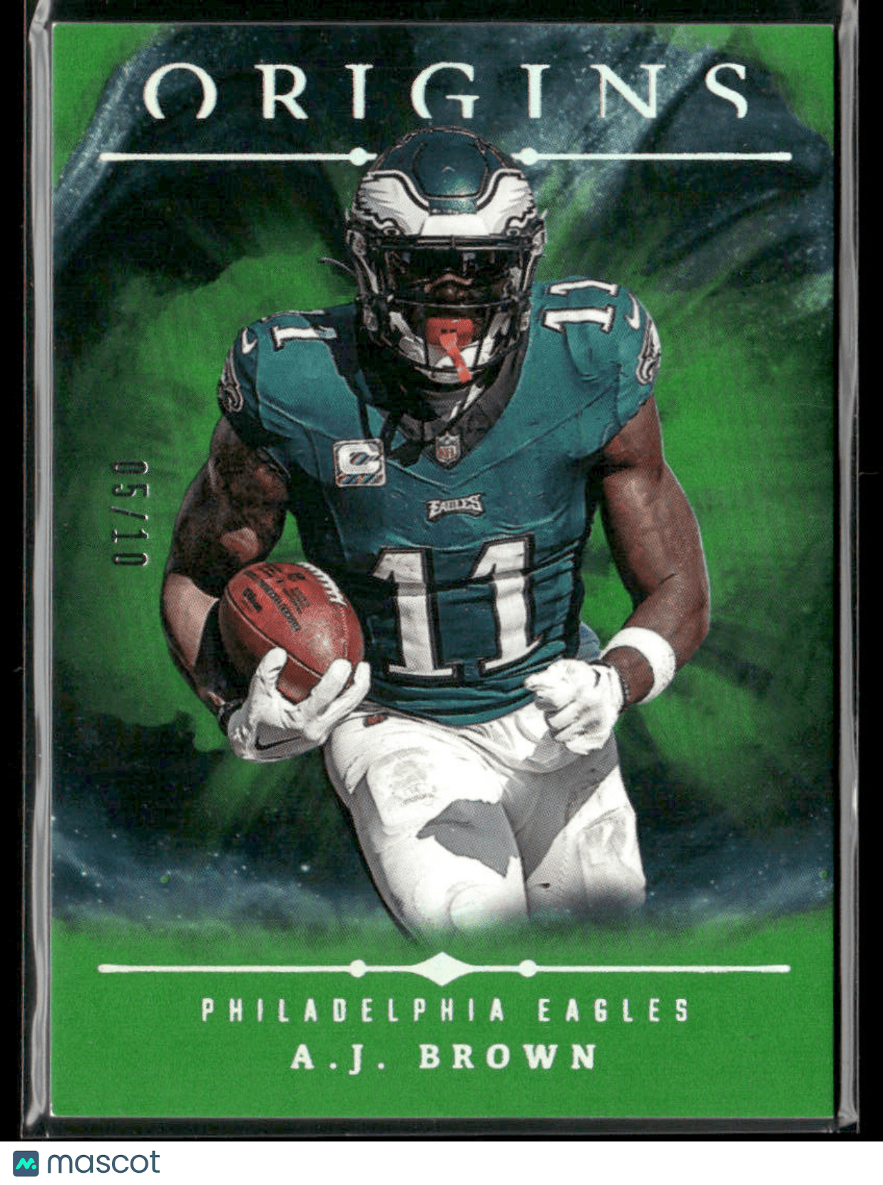 2024 Panini Origins Football A.J. Brown 41 Green Parallel 05/10Sports Cards