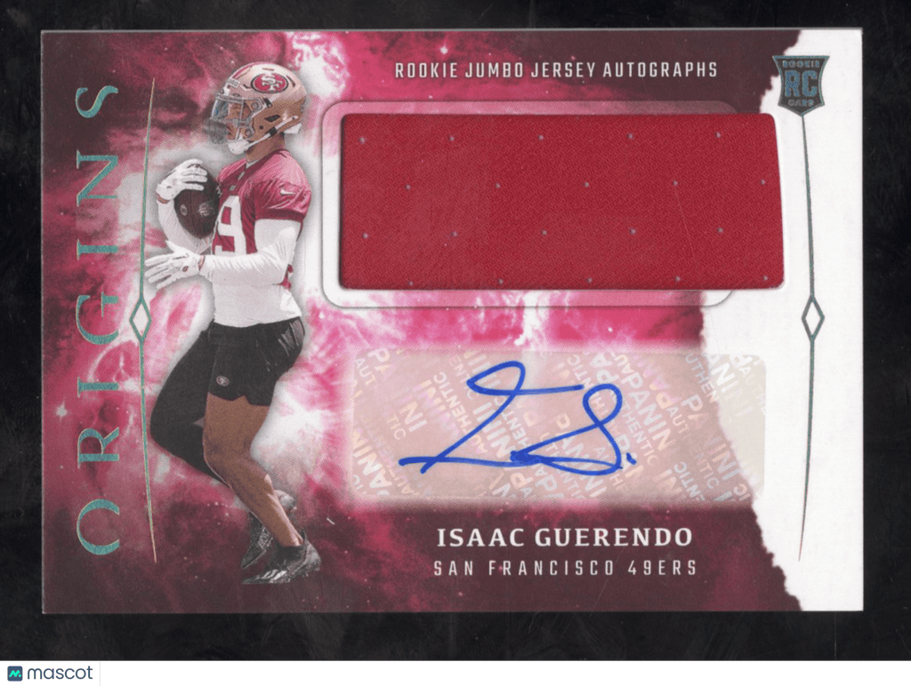2024 Panini Origins Isaac Guerendo RJA - IGU Rookie Jumbo Jersey AutoSports Cards