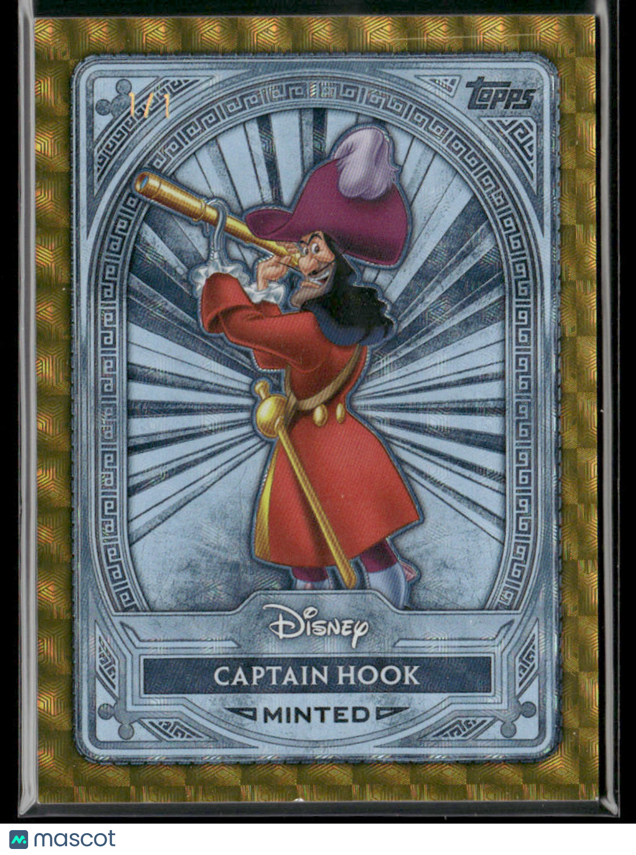 2025 Topps Disney Mint Captain Hook Platinum Tier Foilfractor 1/1 #112 (BW) Main image