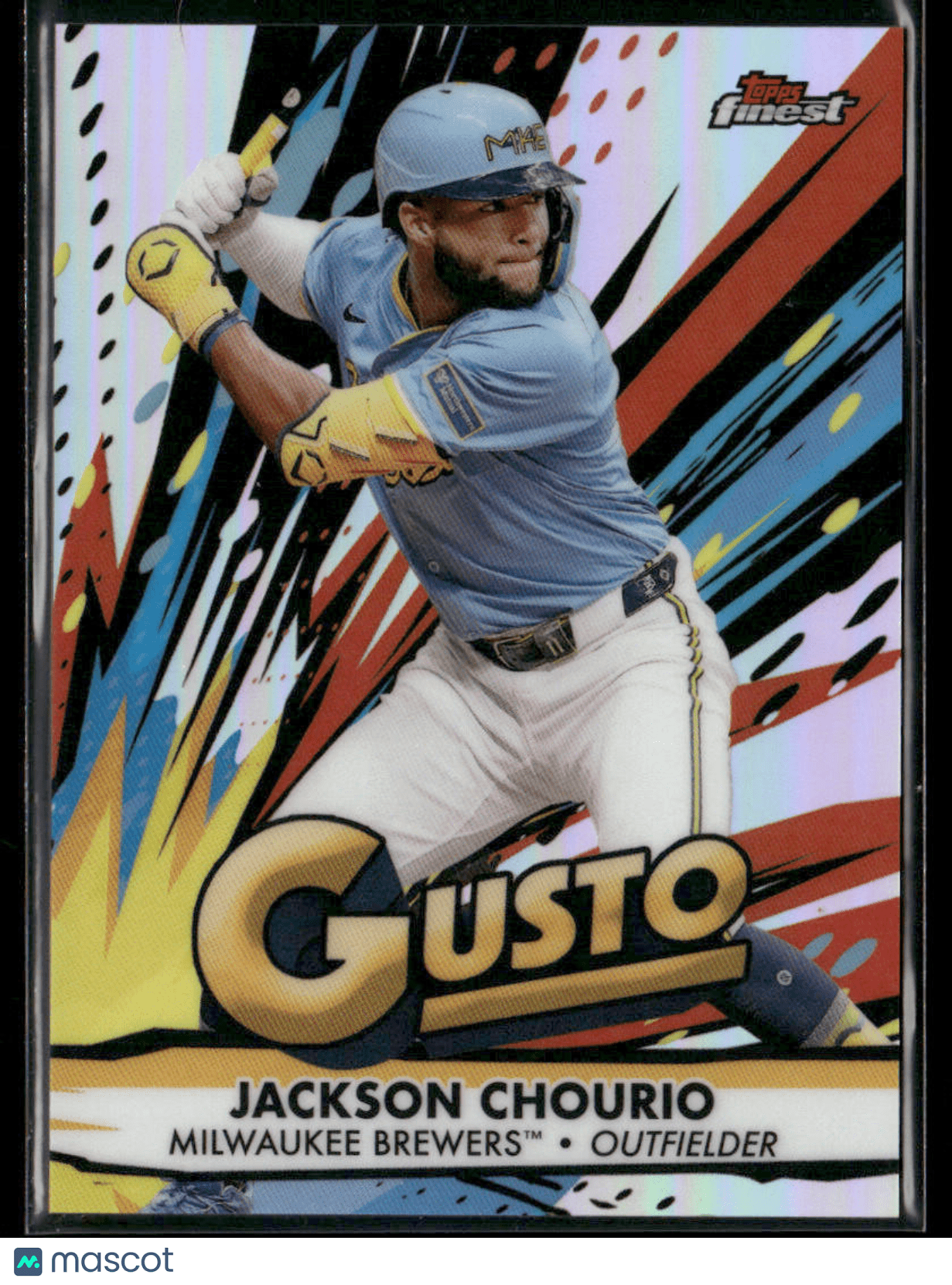 2025 Topps Finest Jackson Chourio G - 19 Gusto Insert SSPSports Cards Main image