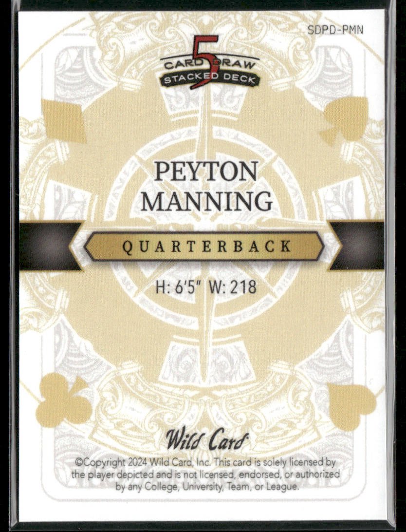 2024 Wild Card 5 Card Draw Stacked Deck Peyton Manning #SDPD-PMN Lava 1/1 Secondary image