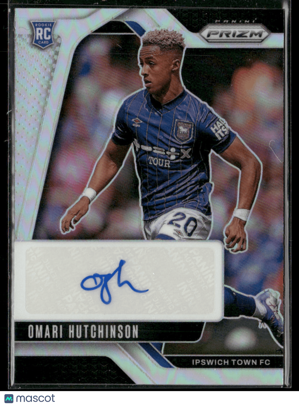 2024 - 25 Panini Prizm Premier League Omari Hutchinson Silver Auto RC Rookie 50/99Sports Cards