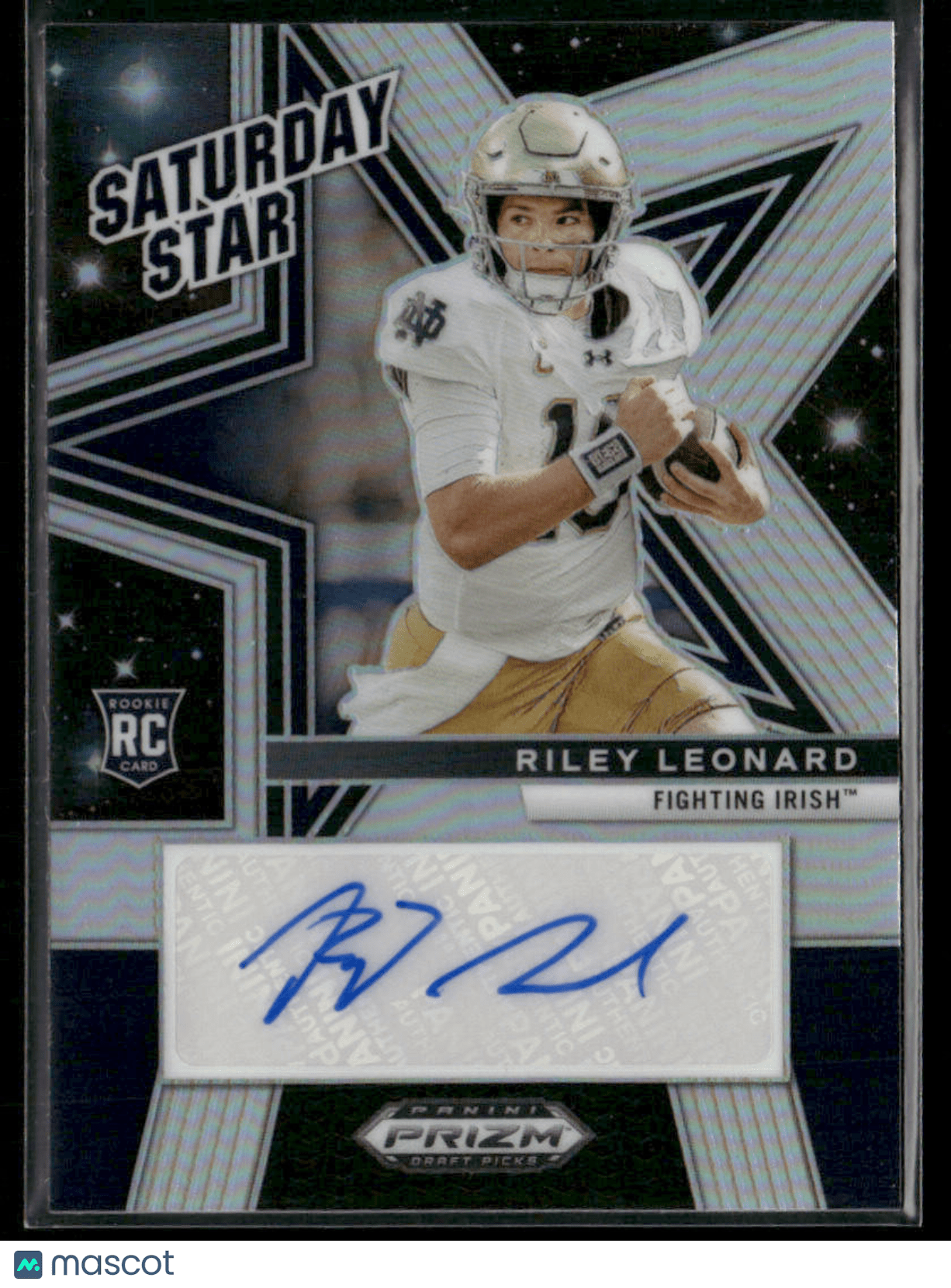 2025 Panini Prizm Draft Picks Riley Leonard Silver RC Rookie Saturday Star AutoSports Cards Main image