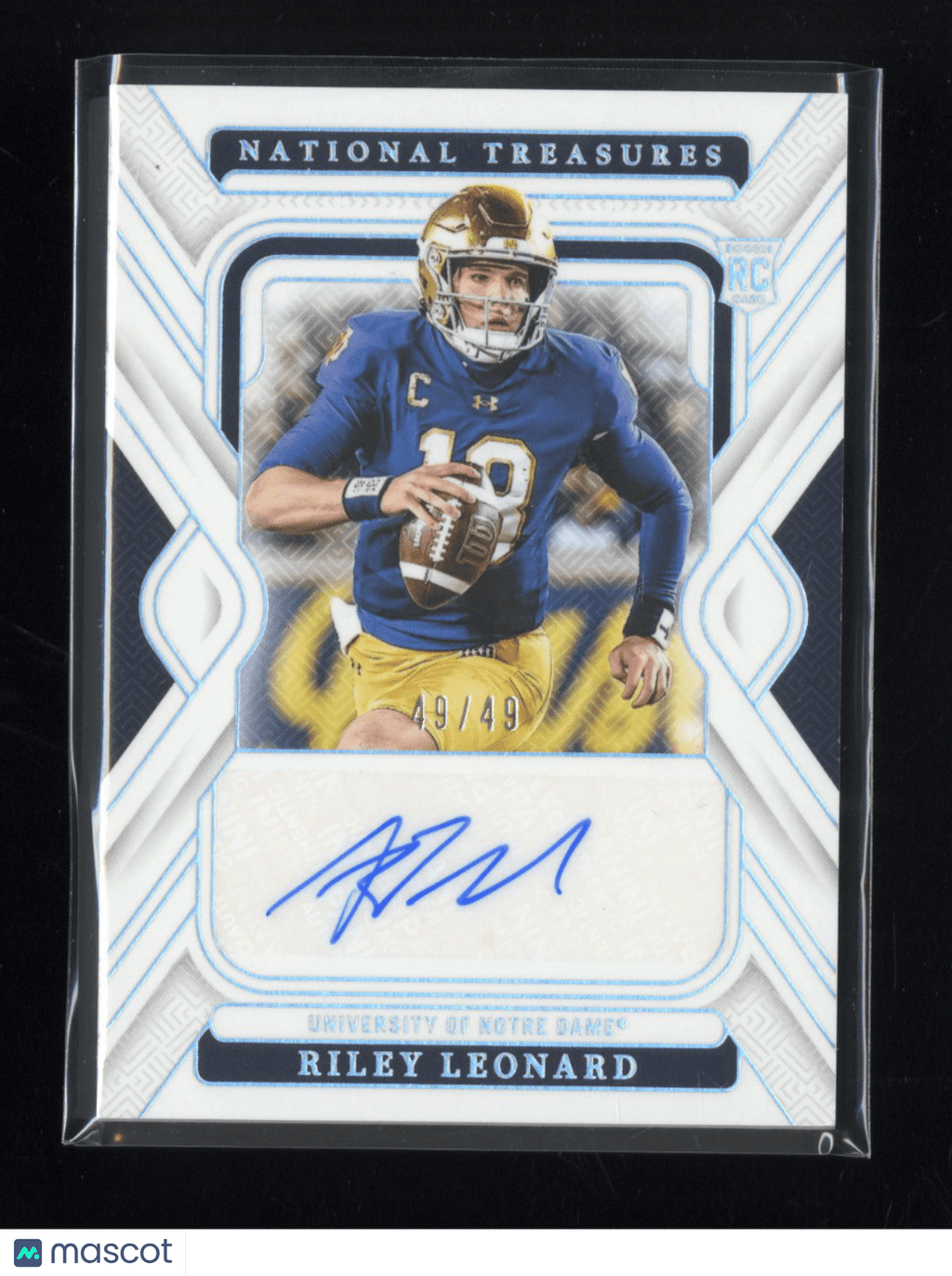 2025 Panini National Treasures Collegiate Riley Leonard RC Rookie Auto 49/49Sports Cards