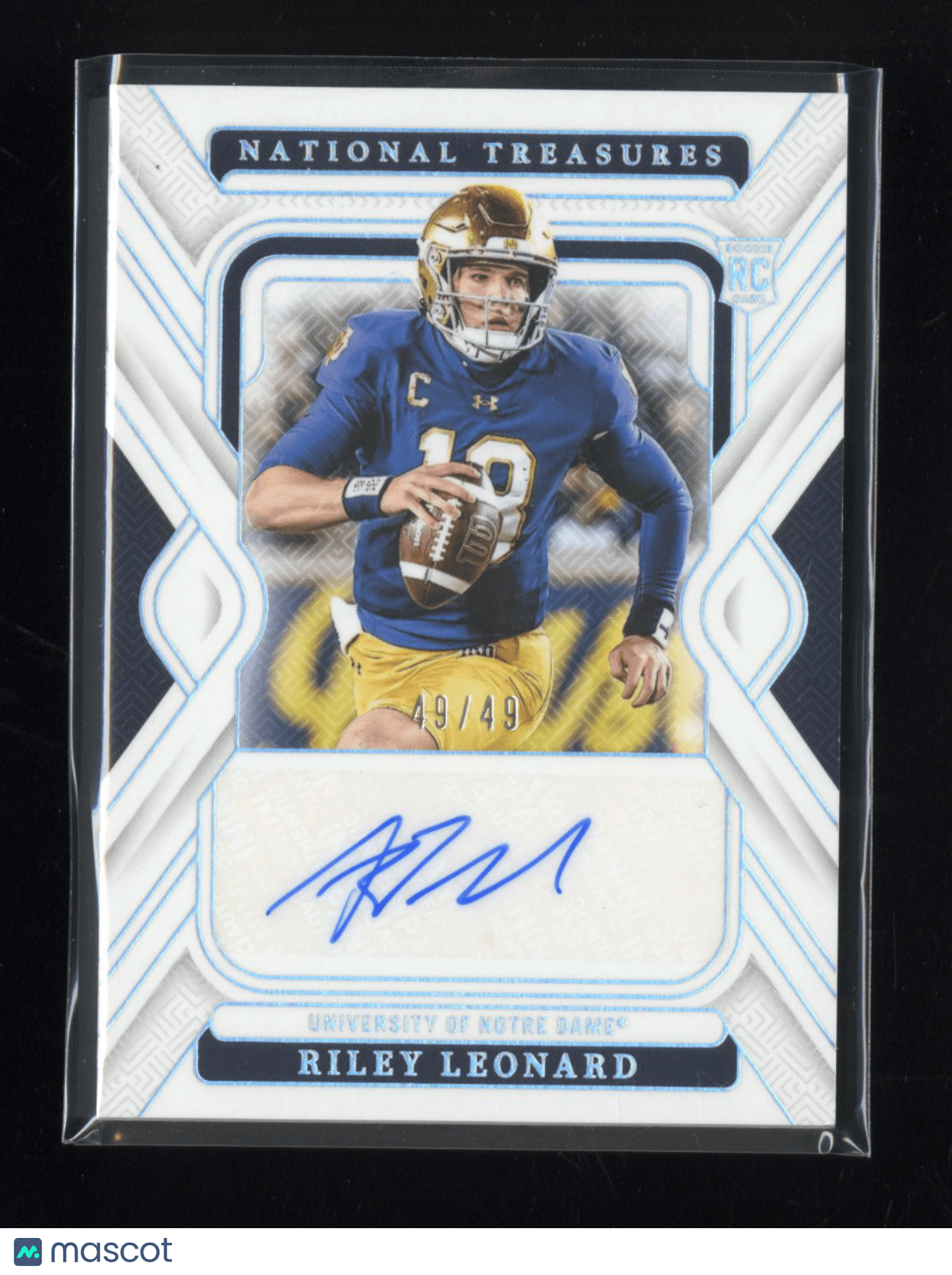 2025 Panini National Treasures Collegiate Riley Leonard RC Rookie Auto 49/49Sports Cards