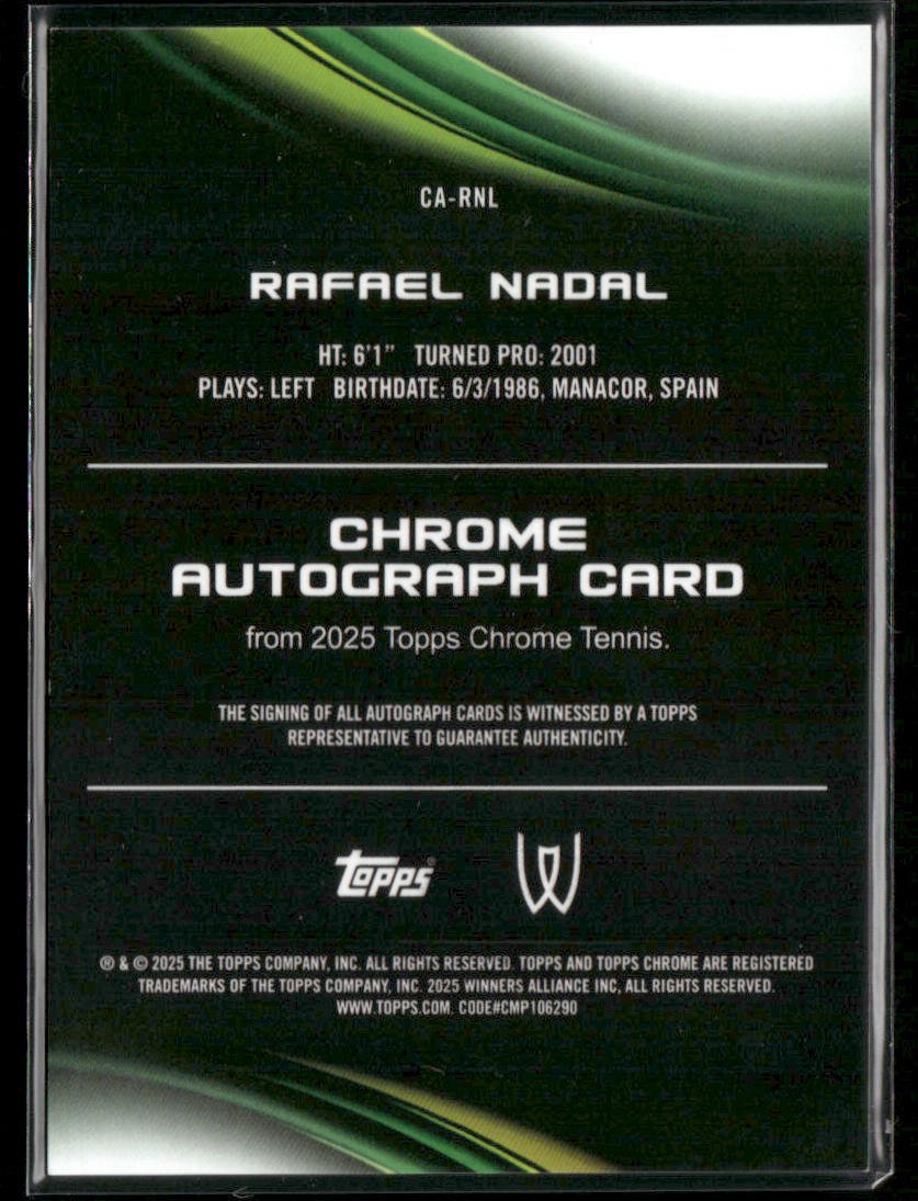 2025 Topps Chrome Tennis Auto Rafael Nadal CA - RNL Orange Geometric 17/25Sports Cards