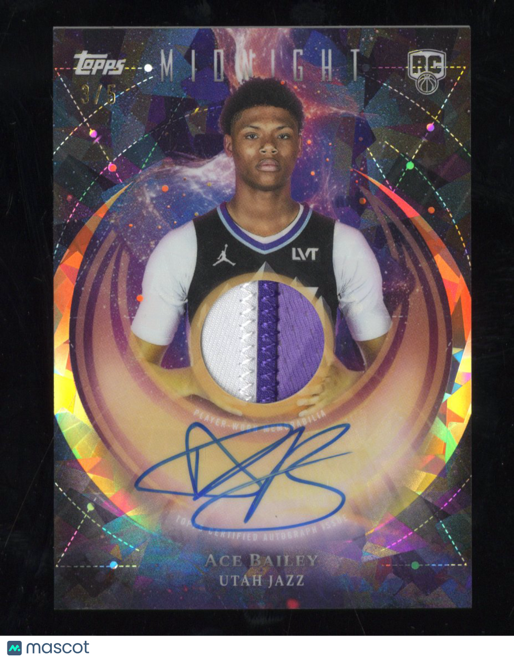 2025-26 Topps Midnight RC Rookie Jersey Auto Ace Bailey #RJA-AB Daybreak 3/5