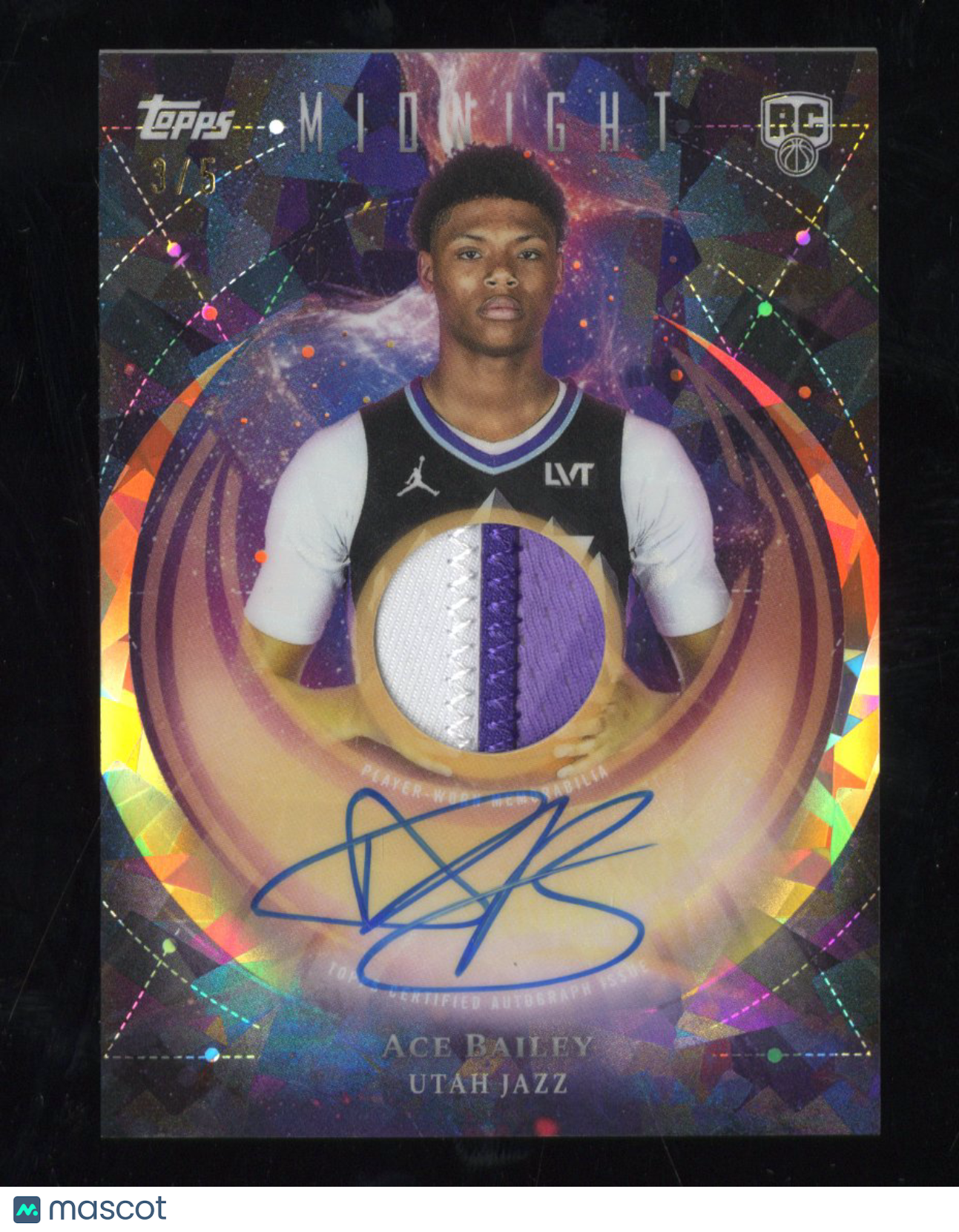 2025-26 Topps Midnight RC Rookie Jersey Auto Ace Bailey #RJA-AB Daybreak 3/5