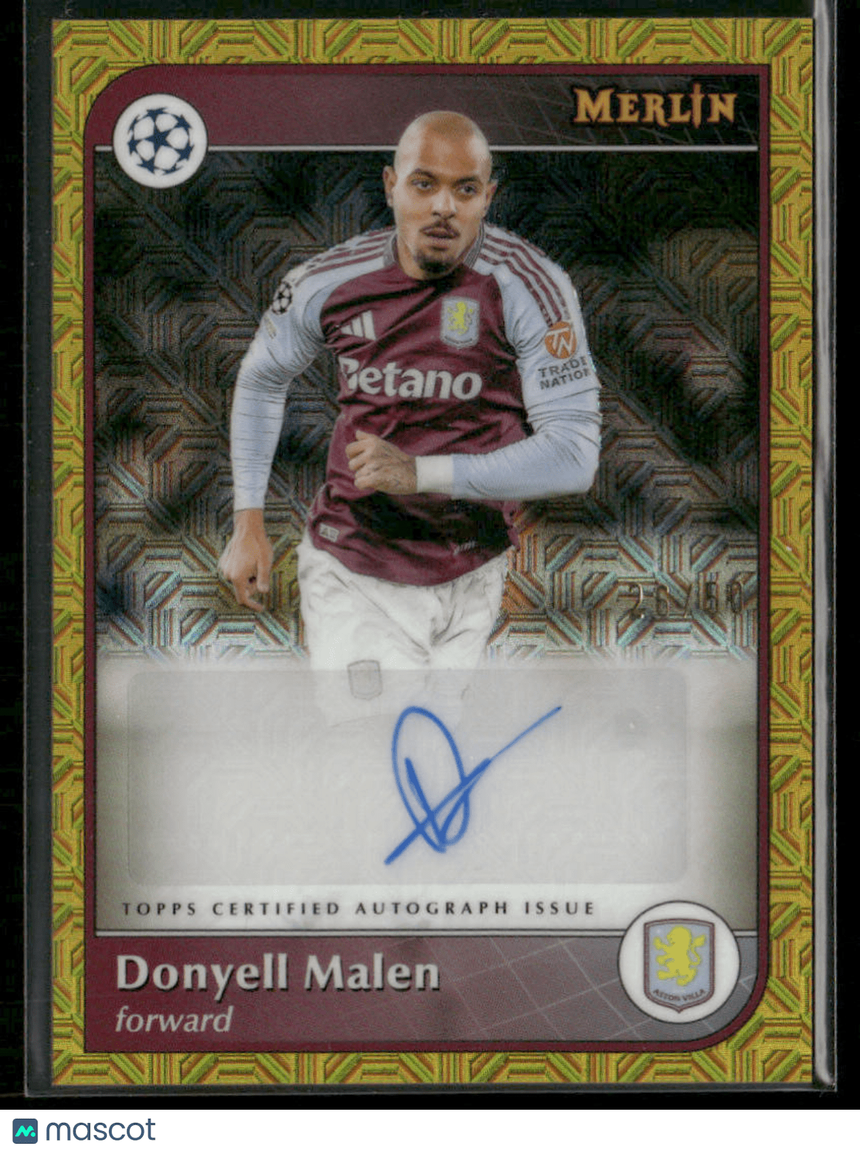 2024 - 25 Topps Merlin Donyell Malen AU - DM Gold Refractor Auto 26/50Sports Cards Main image