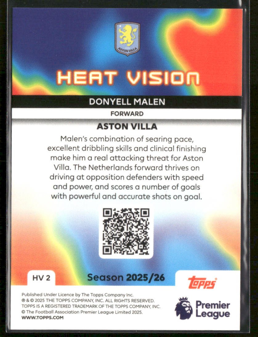 2025 - 26 Topps Premier League Heat Vision Donyell Malen HV2 SSPSports Cards