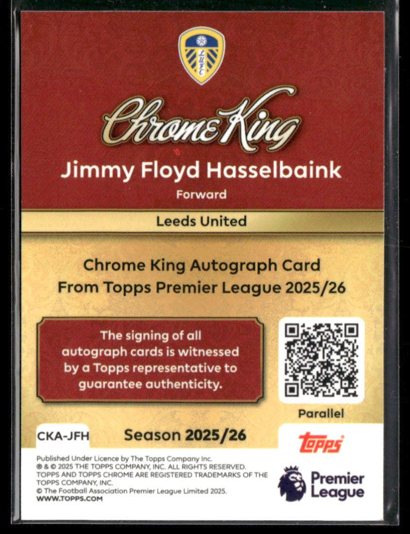 2025 - 26 Topps Chrome Premier League Chrome King Auto Jimmy Floyd HasselbainkSports Cards