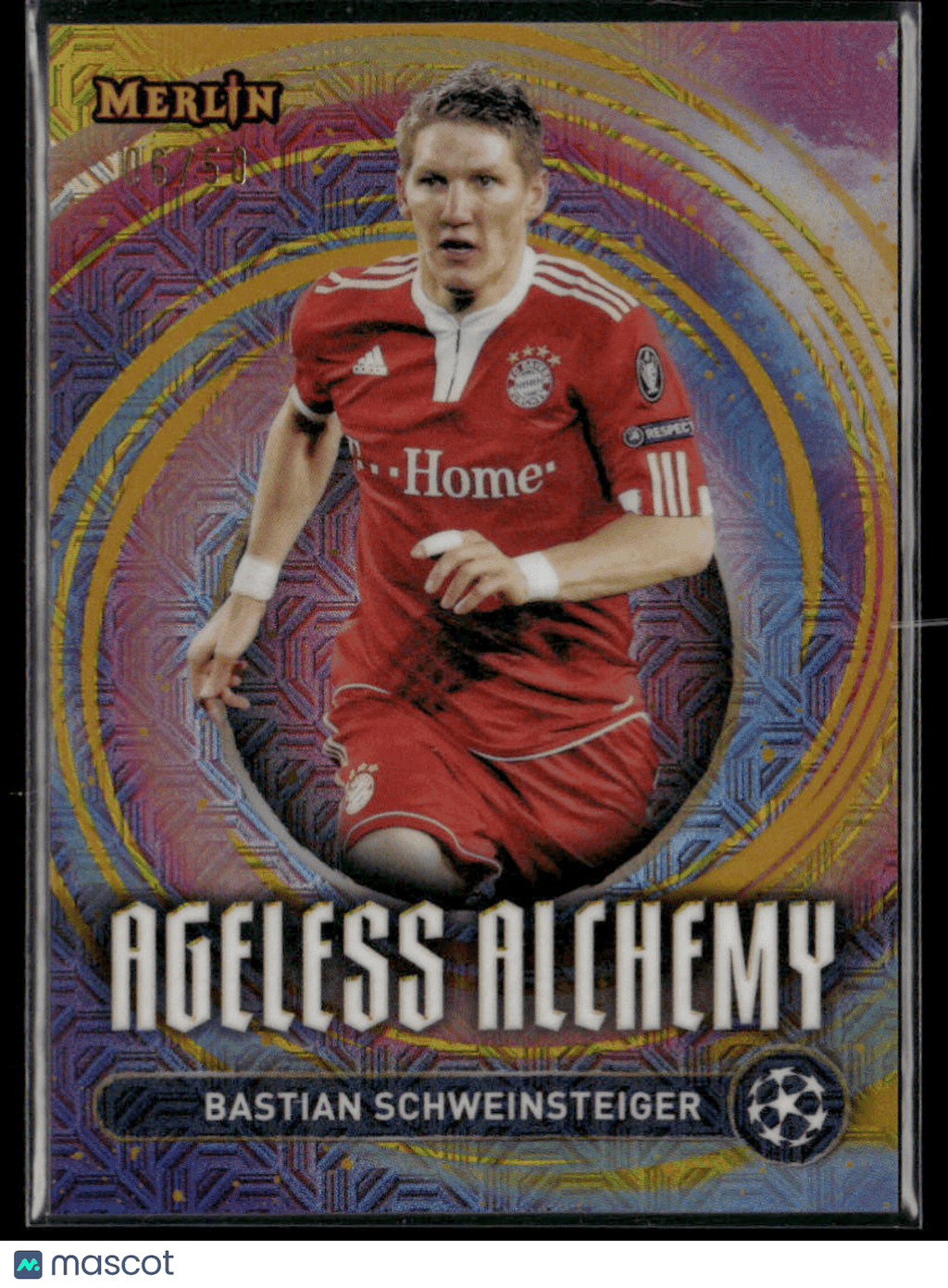 2024 - 25 Topps Merlin Ageless Alchemy Bastian Schweinsteiger AA - 2 Gold 06/50Sports Cards