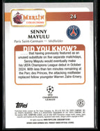 2024 - 25 Topps Merlin Soccer Senny Mayulu 24 Gold Refractor RC Rookie 02/50Sports Cards