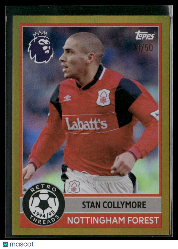 2025-26 Topps Premier League Stan Collymore #395 Gold Retro Threads 41/50