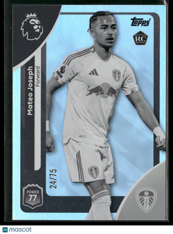 2025-26 Topps Premier League Mateo Joseph #335 Black & White Rainbow Rookie /75