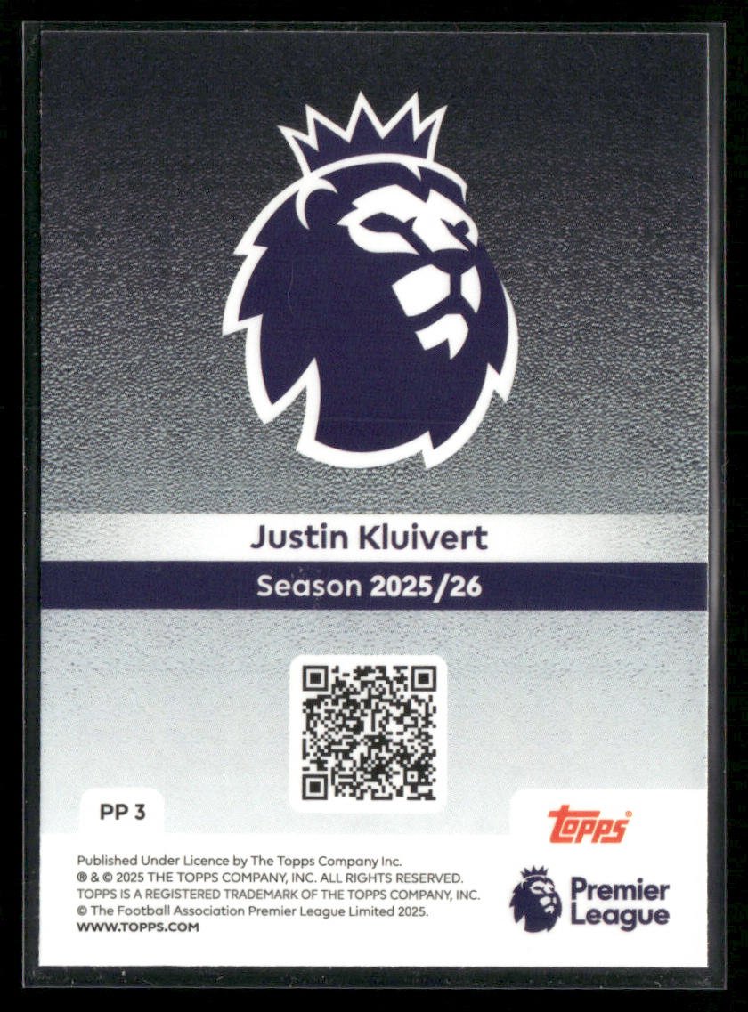 2025-26 Topps Premier League Premier Pull Justin Kluivert Ultra Limited Edition Secondary image