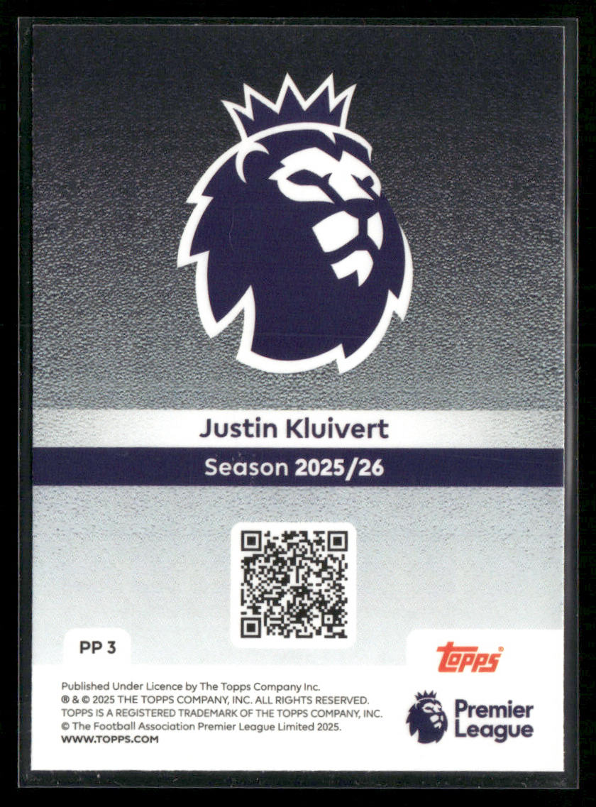 2025-26 Topps Premier League Premier Pull Justin Kluivert Ultra Limited Edition