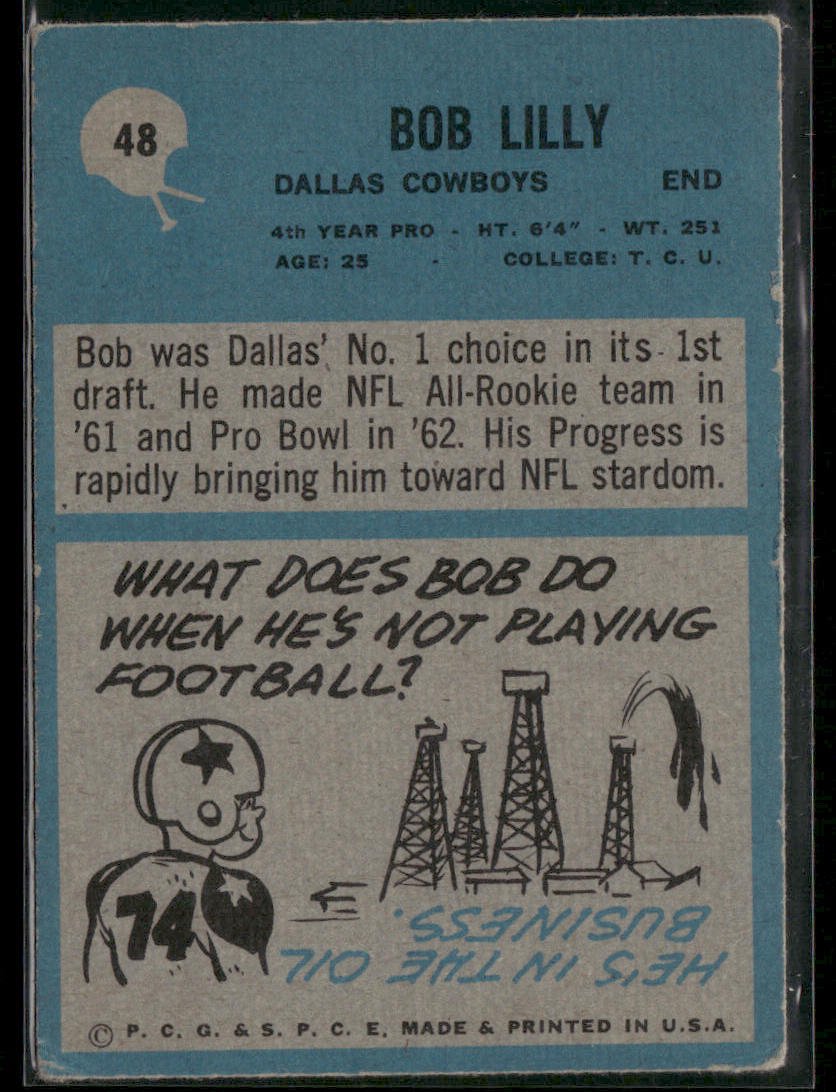 1964 Philadelphia Bob Lilly 48 Dallas CowboysSports Cards