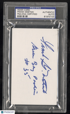 Frank Mestnik Hand Signed Index Card PSA DNA AuthenticGraded Sports Cards