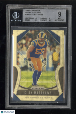 2019 Panini Prizm Clay Matthews #245 Gold Vinyl Prizm 3/5 BGS 9