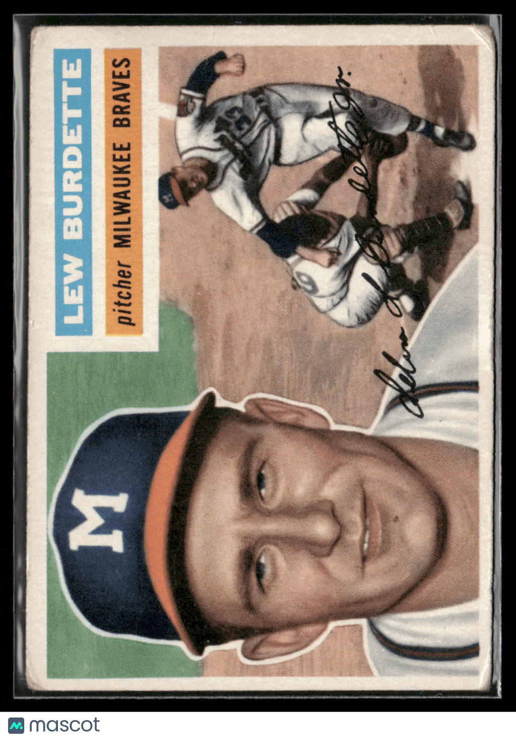 1956 Topps Lew Burdette 219 Milwaukee Braves VG ConditionSports Cards
