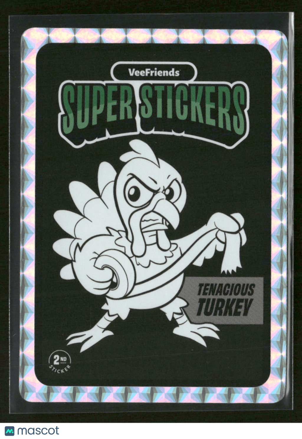 2025 VeeFriends Super Stickers Manga Series Tenacious Turkey Black And White SPNon - Sports Cards