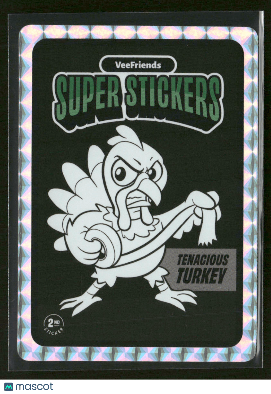 2025 VeeFriends Super Stickers Manga Series Tenacious Turkey Black And White SPNon - Sports Cards