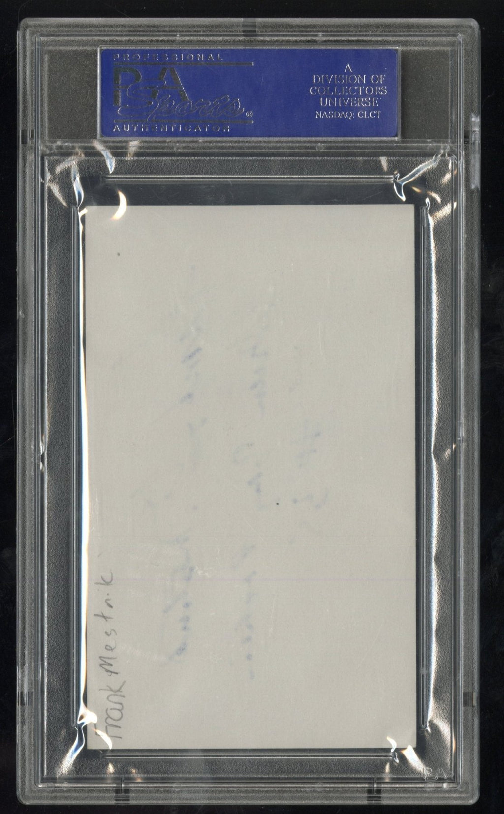 Frank Mestnik Hand Signed Index Card PSA DNA AuthenticGraded Sports Cards