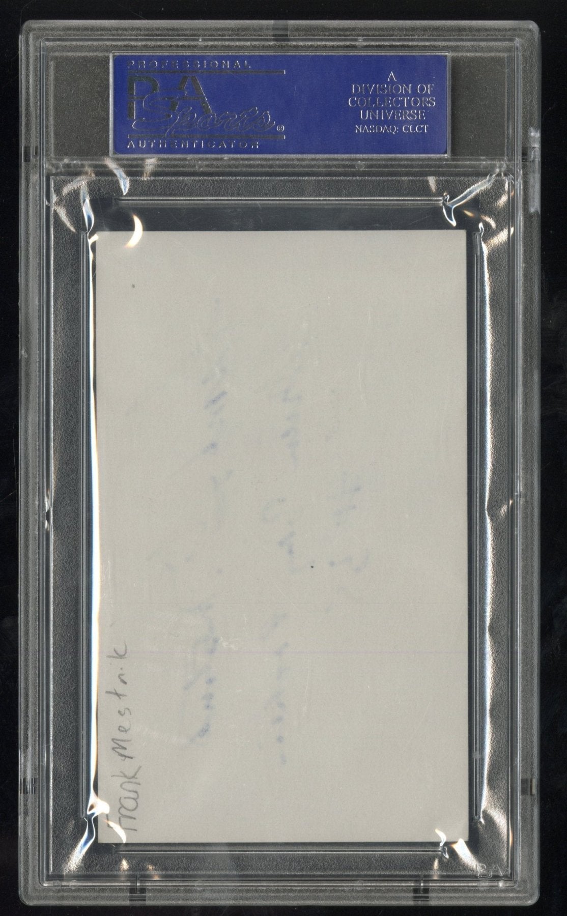 Frank Mestnik Hand Signed Index Card PSA DNA AuthenticGraded Sports Cards