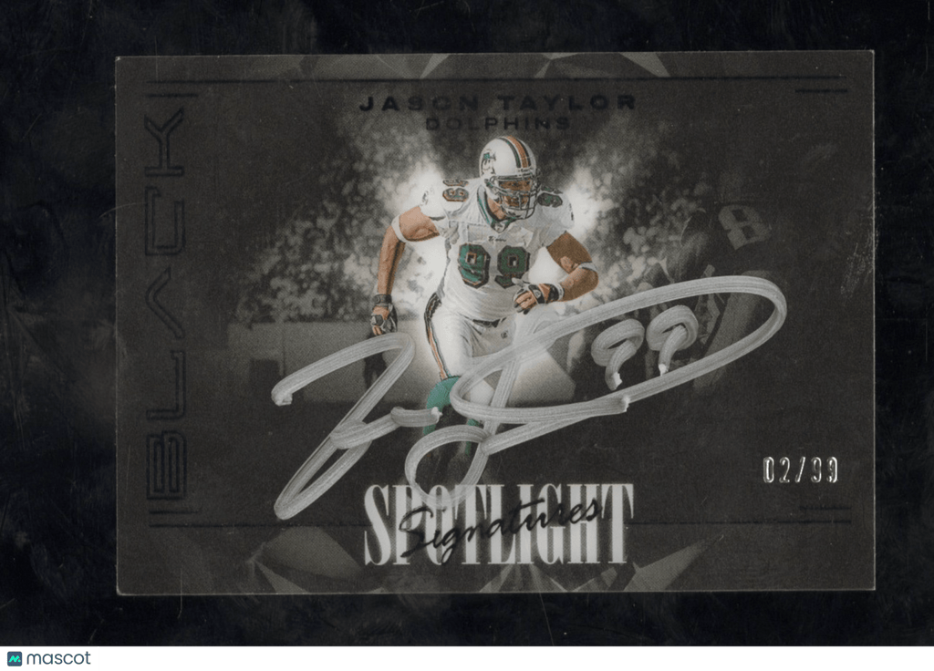2024 Panini Black Football Jason Taylor SSH - JTR Spotlight Signatures Auto 02/99Sports Cards