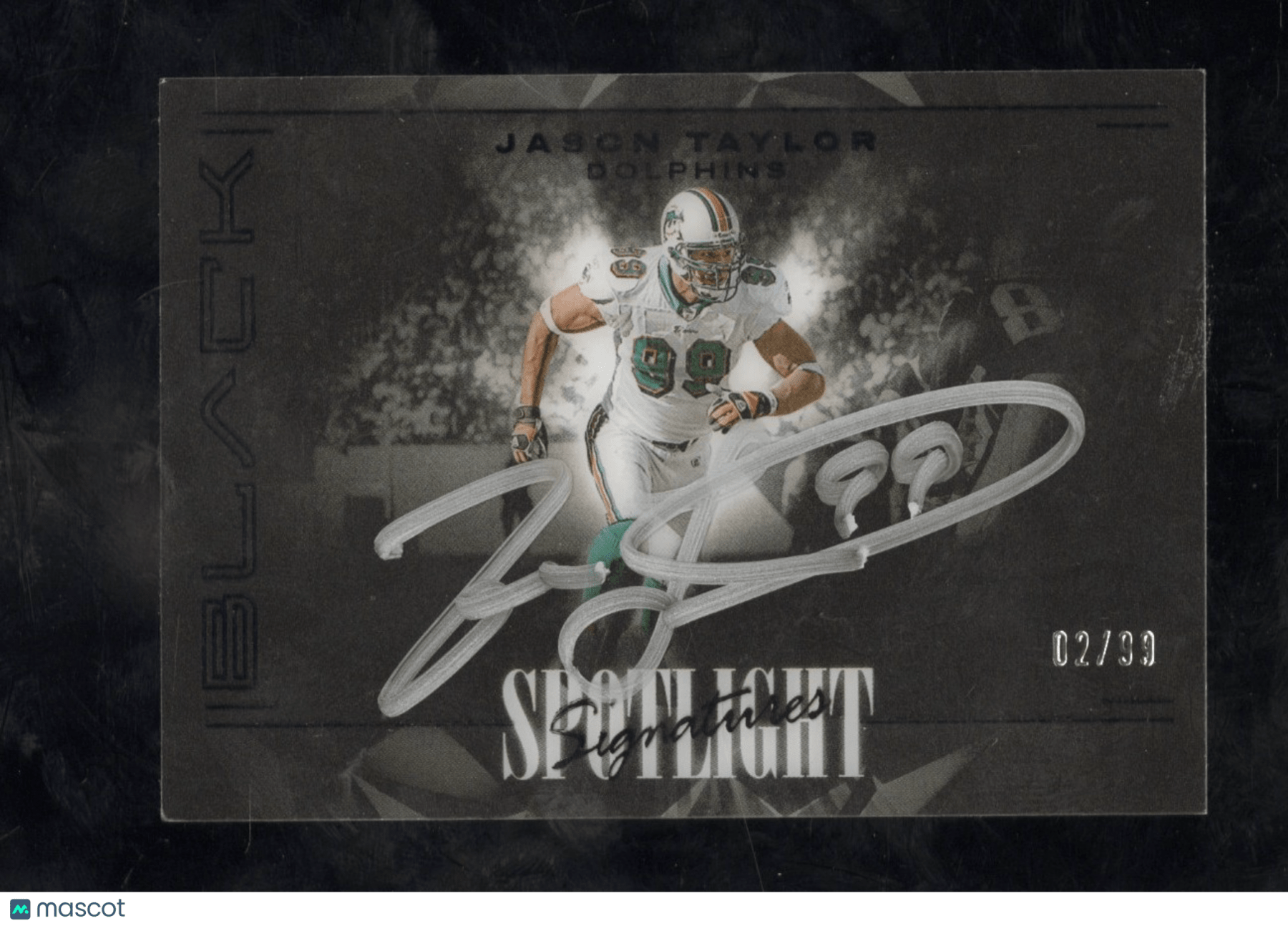 2024 Panini Black Football Jason Taylor SSH - JTR Spotlight Signatures Auto 02/99Sports Cards