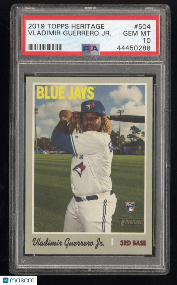 2019 Topps Heritage Vladimir Guerrero Jr. #504 RC Rookie PSA 10