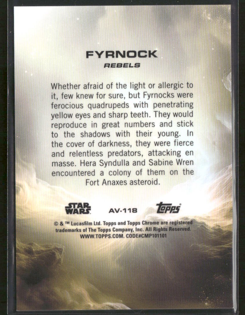 2025 Topps Chrome Star Wars Fyrnock Aurebesh Rebel Orange 12/25 #AV-118 Secondary image