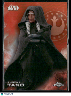 2025 Topps Chrome Star Wars Ahsoka Tano Rebel Orange Refractor 02/25 #2