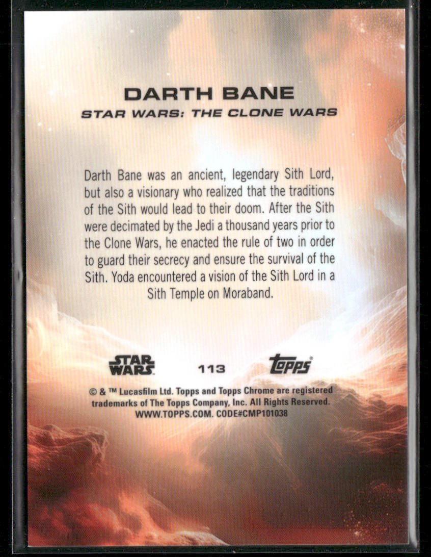 2025 Topps Chrome Star Wars Darth Bane Orange Pulsar Refractor 03/25 113Non - Sports Cards