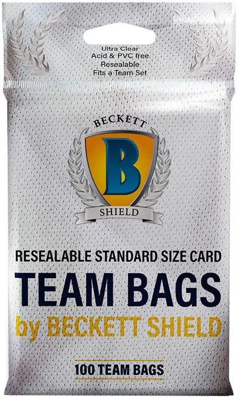 Beckett Shield Team Bags (100) | Resealable Standard Trading Card Bags